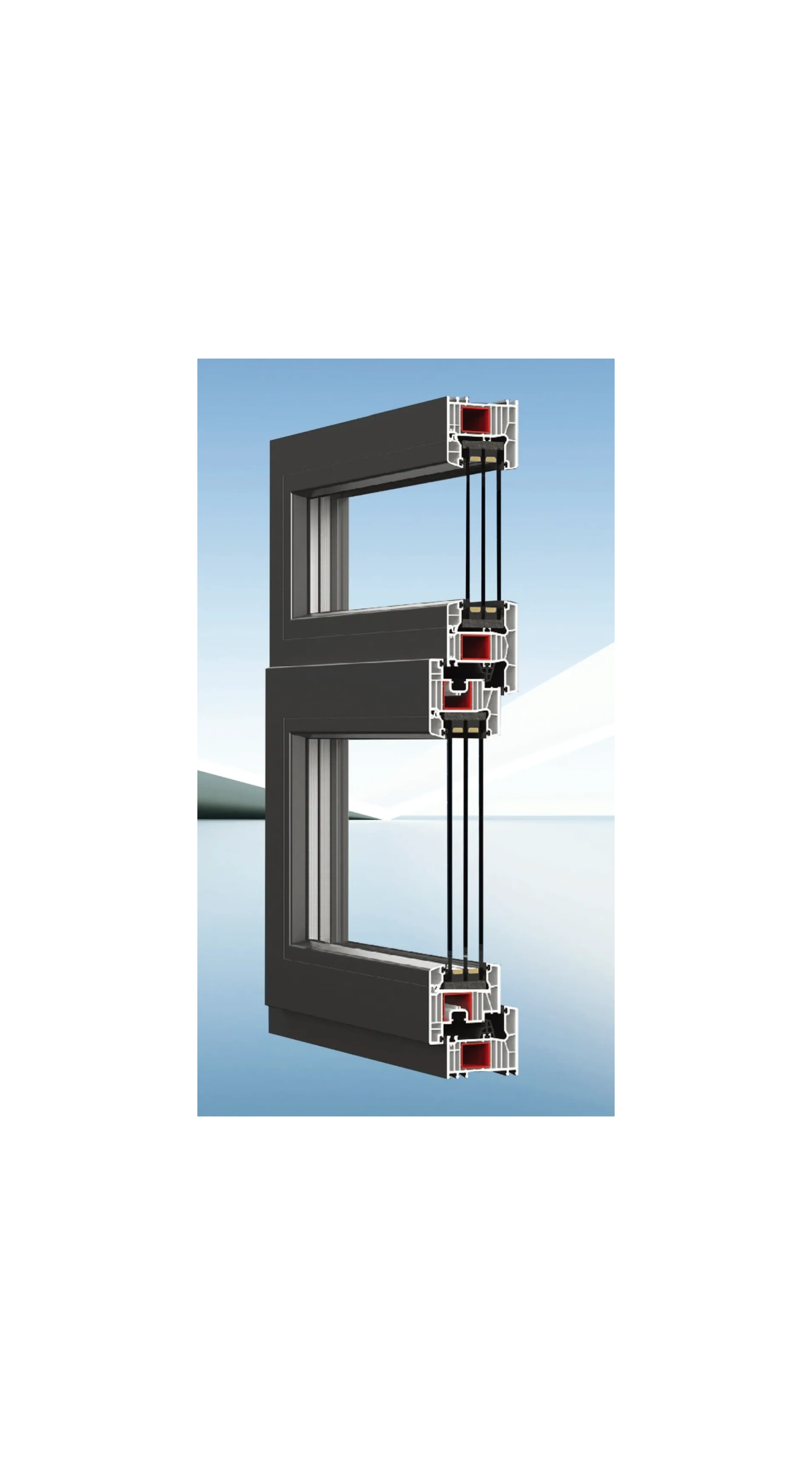 ES65 vinyl window system cross-section