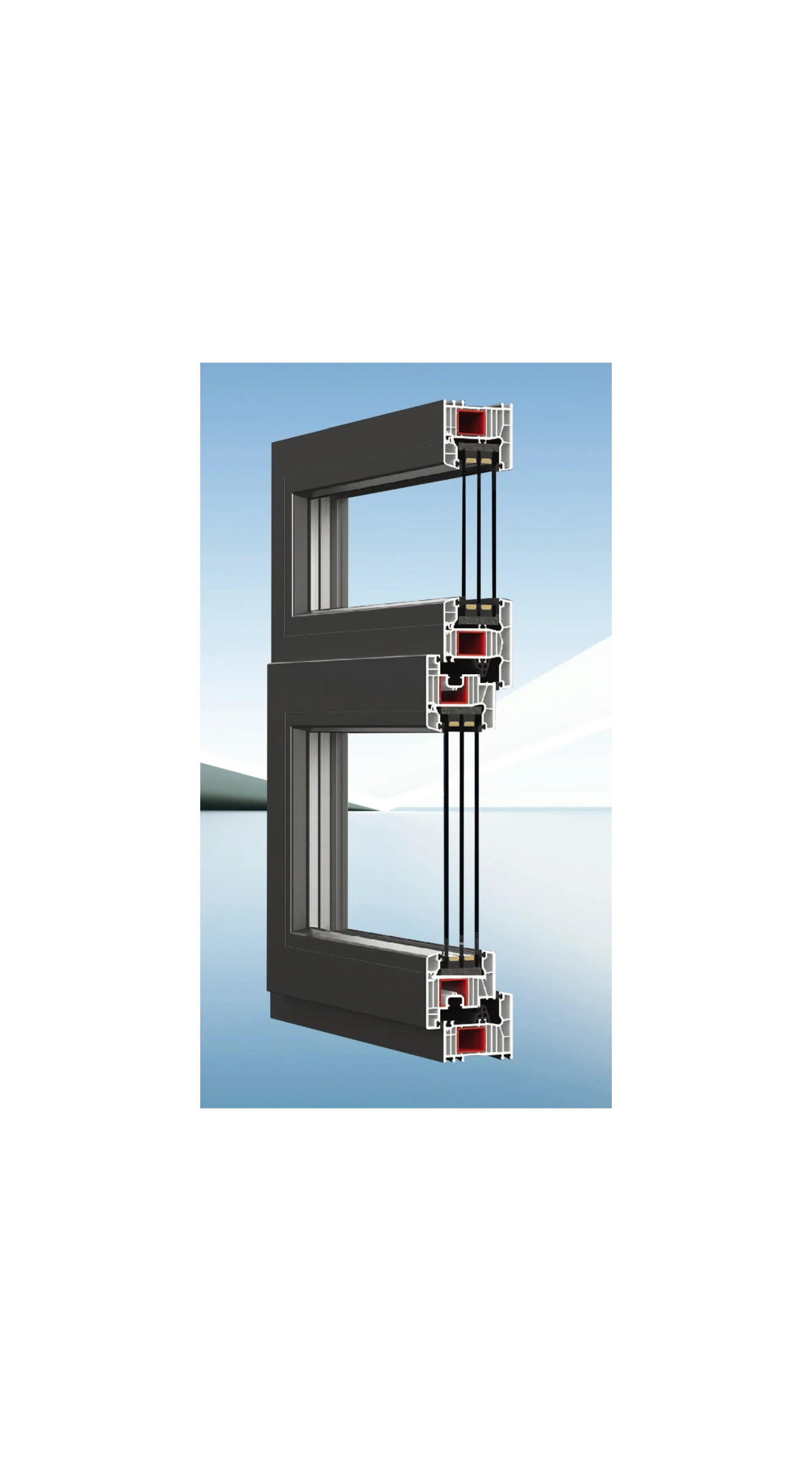 Vinyl windows system cross section